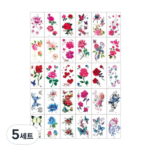 타투 스티커 30종 세트, P type 타투스티커 30종세트, 5세트