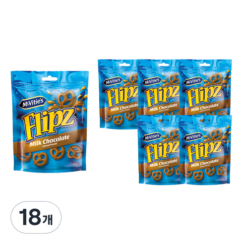 플립즈 밀크초콜릿 프레첼, 90g, 18개