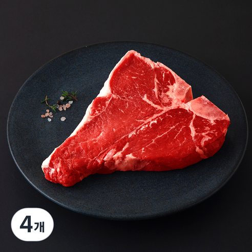 미국산 티본 채끝 안심 스테이크용 (냉장), 4개, 500g