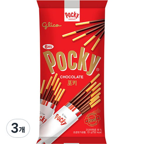 포키 초코스틱 6p, 151g, 3개