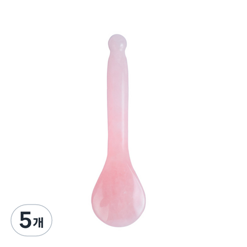 천연 로즈쿼츠 주걱 괄사, 5개, 혼합색상
