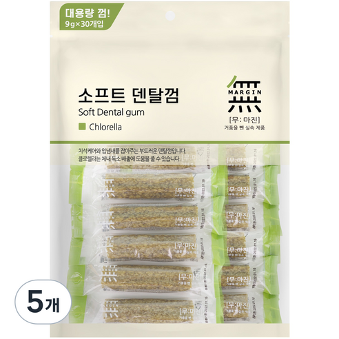 무마진 강아지 소프트 덴탈껌 대용량 30p, 클로렐라, 270g, 5개