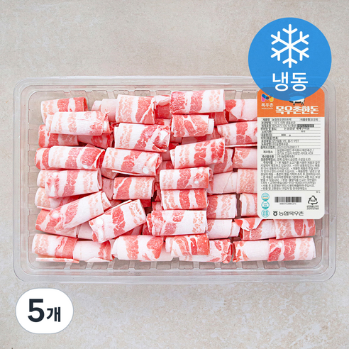목우촌 한돈 대패 삼겹살 구이용 (냉동), 800g, 5개