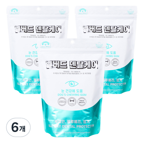 벨버드 푸드 덴탈케어 강아지 간식, 눈건강, 100g, 6개