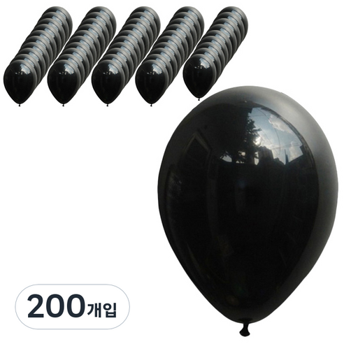 파티팡 라운드 풍선 30cm, 펄 블랙, 200개입