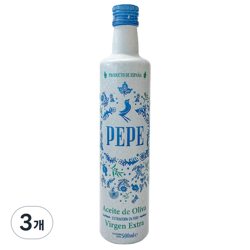 페페 냉압착 엑스트라버진 올리브오일, 500ml, 3개