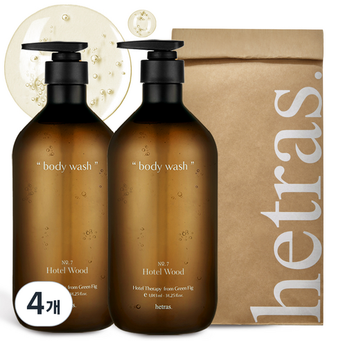 헤트라스 호텔테라피 바디워시 호텔우드, 1.013L, 4개