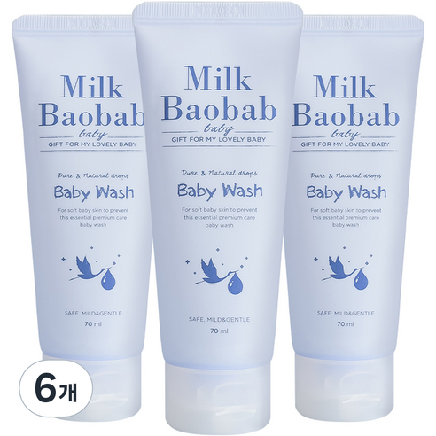 밀크바오밥 베이비 워시 70ml, 6개