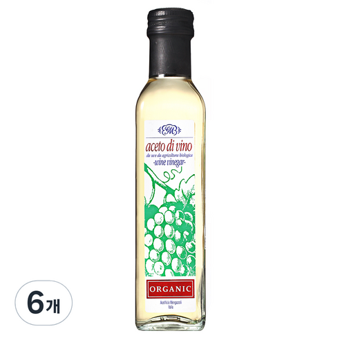 [멩가졸리] 유기농 와인 비네가, 유기농 화이트 와인, 250ml, 6개