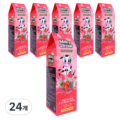 홈앤키즈 밀키 스트로우 딸기맛, 78g, 312개