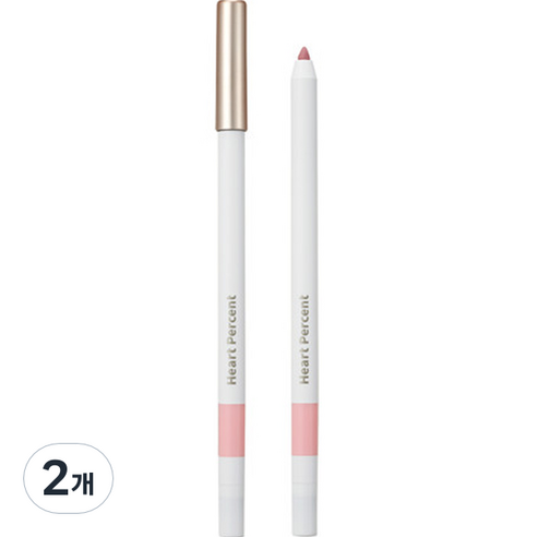 하트퍼센트 도트 온 무드 립펜슬 슬림 0.4g, 02 크리미핑크, 2개