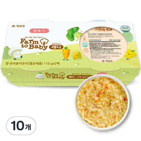 팜투베이비 레디 실온이유식 완료기 대게살채소치즈진밥, 110g, 10개