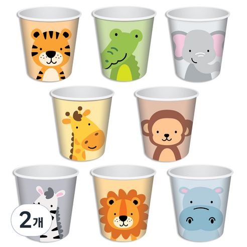 코멧 동물 종이컵 190ml, 2개, 200개입