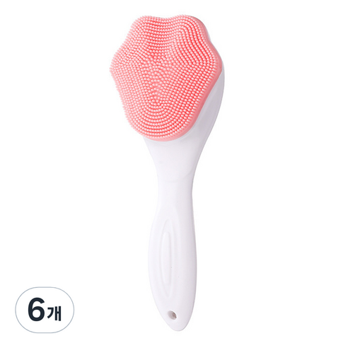 The해피앤 실리콘 세안 마사지 수동 클렌징 브러쉬, 핑크, 6개