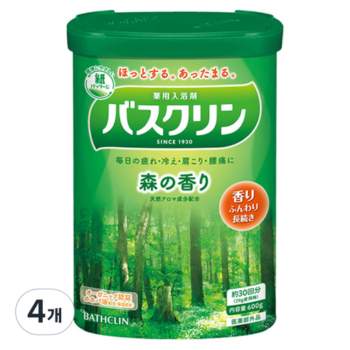 바스크린 산림 입욕파우더 숲의향기, 600g, 4개