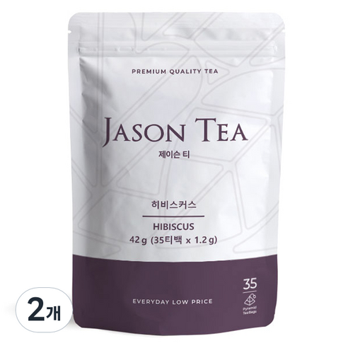 제이슨티 히비스커스 피라밋티백 파우치, 1.2g, 2개, 35개입