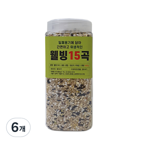대한농산 통에담은 웰빙15곡, 800g, 6개