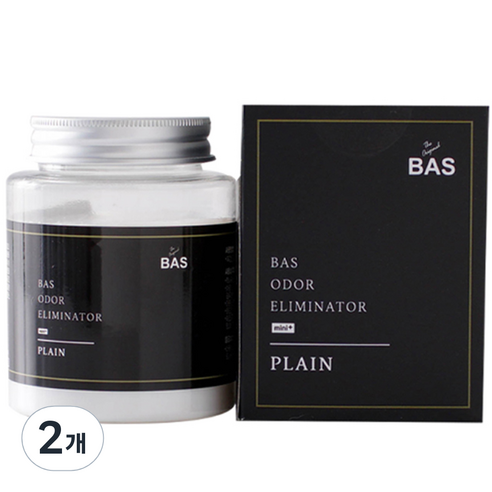BAS 차량용 생활 탈취제 미니 플러스 플레인 무향, 1개, 2개