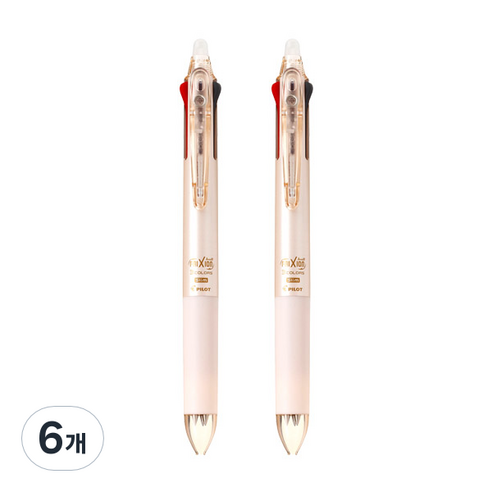 파이롯트 프릭션 슬림 3색볼펜 0.38mm, 6개, 펄오렌지