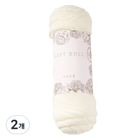 소프트롤 뜨개실 100g, 02 백아이보리, 2개