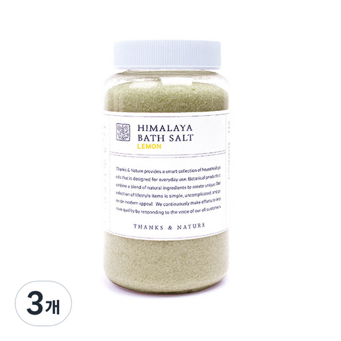 쌩스네이처 히말라야 바스솔트 레몬향, 1200g, 3개