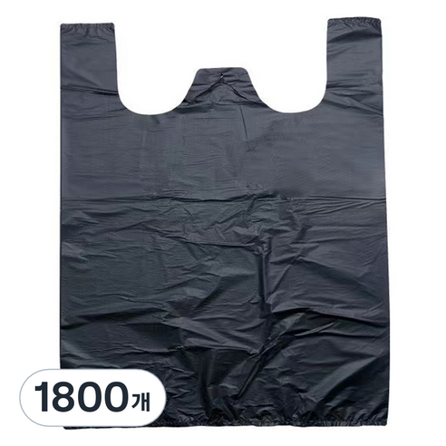 원이네 손잡이 비닐 봉투 블랙, 1800개, 13L