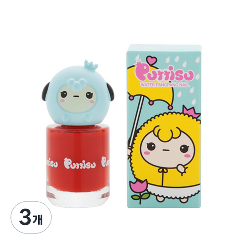 뿌띠슈 워터팡팡 네일 W01 레드애플워터, 3개
