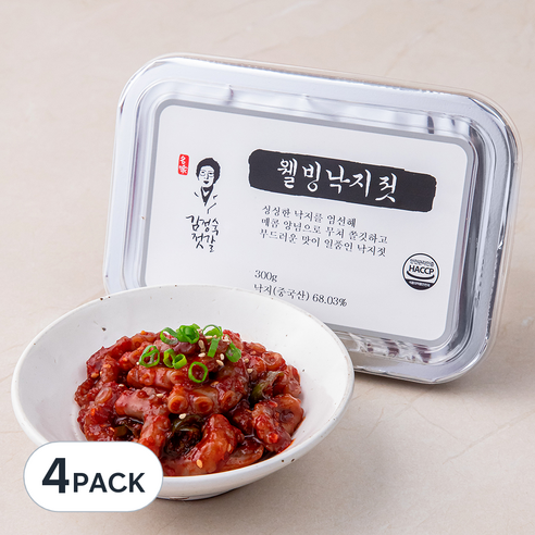 김정숙젓갈 웰빙낙지젓, 300g, 4개