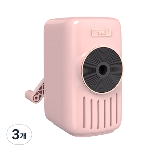 DELI 델리 심조절 오르골 멜로디 연필깎이 71165A, 핑크, 3개