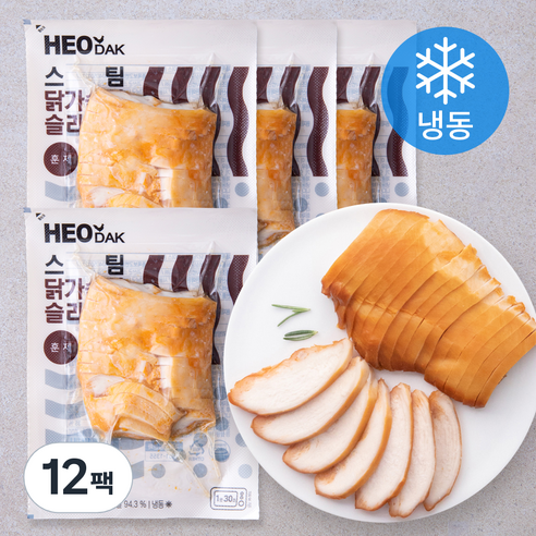 허닭 스팀 닭가슴살 슬라이스 훈제 (냉동), 1개입, 12개