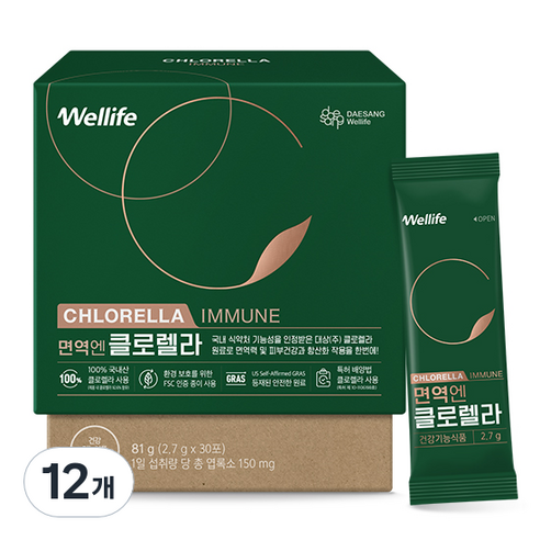 대상웰라이프 면역엔 클로렐라 30p, 81g, 12개