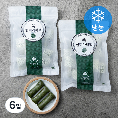 착한마을마음이가 쑥현미가래떡 (냉동), 500g, 6개