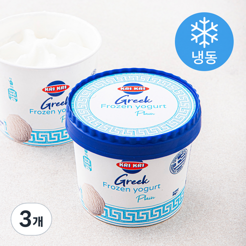 KRIKRI 그릭 프로즌 요거트 플레인 (냉동), 90g, 3개