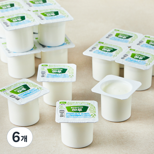 풀무원 하루 요거트 설탕 무첨가 플레인 16개입, 80g, 6개
