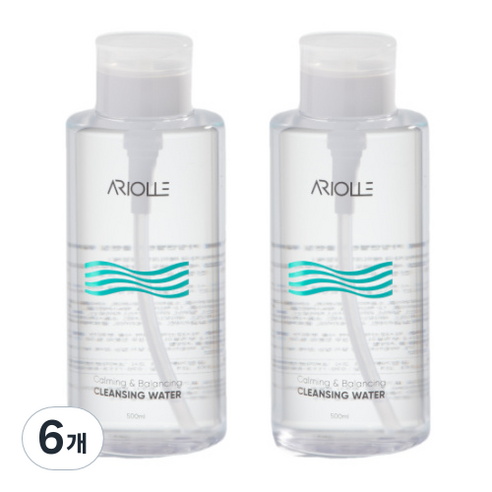 아리올레 카밍앤밸런싱 약산성 클렌징워터 펌프형, 500ml, 6개