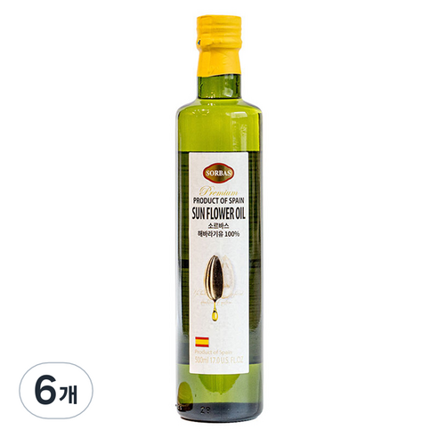 소르바스 해바라기유, 500ml, 6개