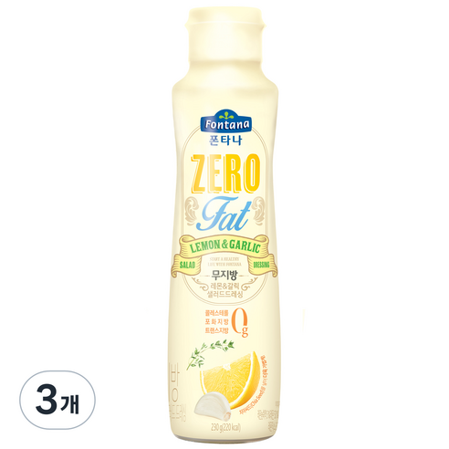 폰타나 무지방 레몬갈릭 드레싱, 230g, 3개