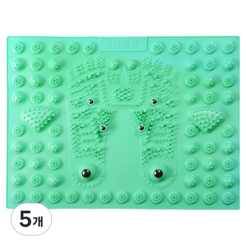 디멜디 발 지압판 마사지 롤러 패드, 5개, 그린