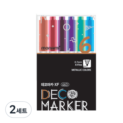 모나미 데코마카 463 가는닙 메탈 세트, 6색, 2세트