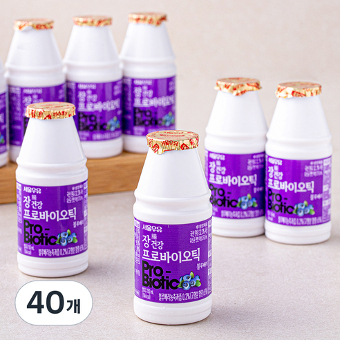 서울우유 장건강 프로바이오틱 요구르트 블루베리, 150ml, 40개