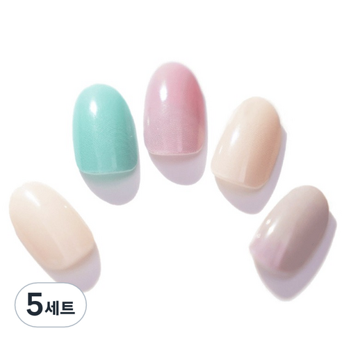 엔젤리 프리미엄 젤 네일 아트 스티커 세트, 5세트, 코튼캔디
