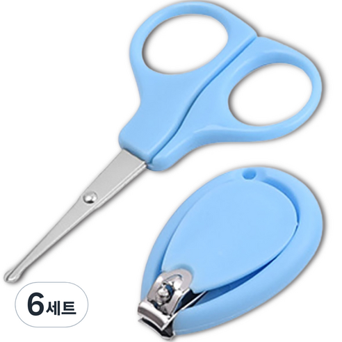 잇곰 유아 손톱 깎이 가위 2종 세트, 블루, 6세트