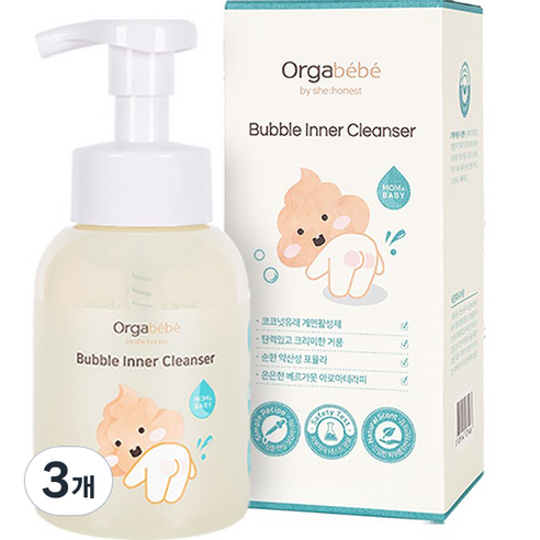 오가베베 아기 엉덩이 클렌저, 300ml, 3개