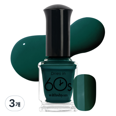 위드샨 60초 매니큐어, M157 젠틀그린, 9ml, 3개