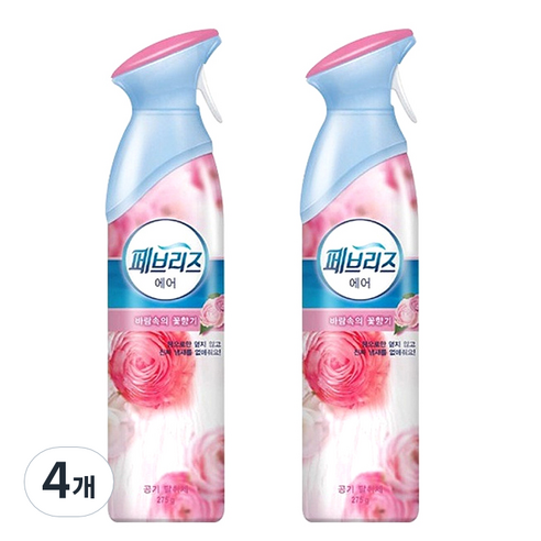 페브리즈 에어 바람 속의 꽃 향기 실내 탈취제 본품, 275g, 4개