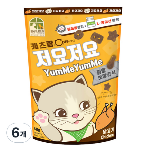 캐츠랑 저요저요 고양이 보양간식, 닭고기, 6개