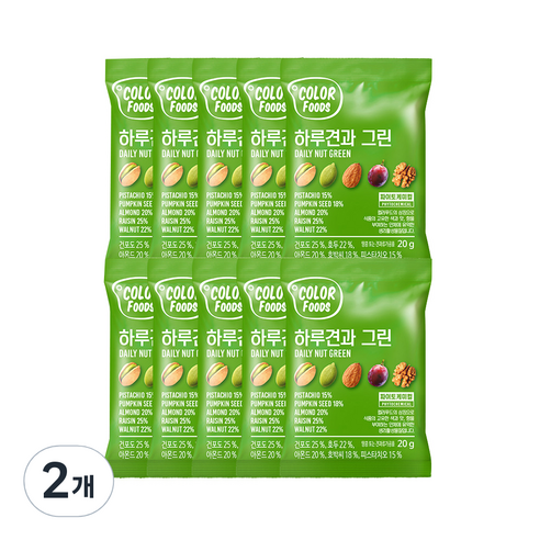 견과공장 하루견과 그린 10p, 200g, 2개