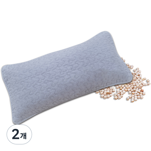 편백아트 프리미엄 편백 큐브칩 베이직 베개, 연회색(베개커버), 랜덤발송(속커버), 2개