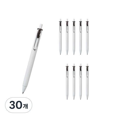 유니볼 원 중성 잉크펜 0.38mm, 브라운블랙, 30개