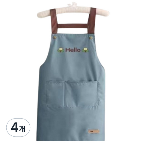 프리미엄 포켓 방수 앞치마, 블루, 4개